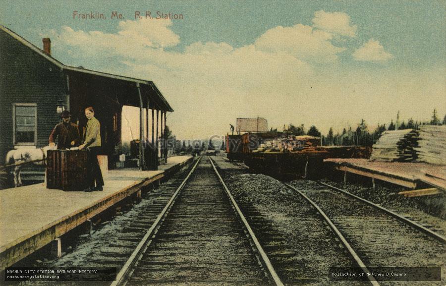 Postcard: Franklin, Maine Railroad Station